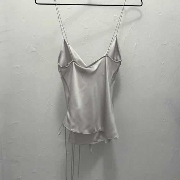 Christopher Esber Silk Camisole in Light Silver - Picture 4 of 5